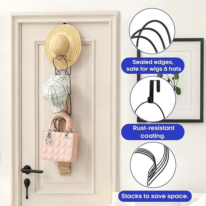 LINFIDITE 15 PCS Baseball Hat Rack Hanger Holder Organizer Flexible Multi Hook - Image 8