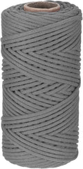 Rebower Macrame Cord 4mm x 109 Yard, Natural Cotton Macrame Rope Twisted by Rebower