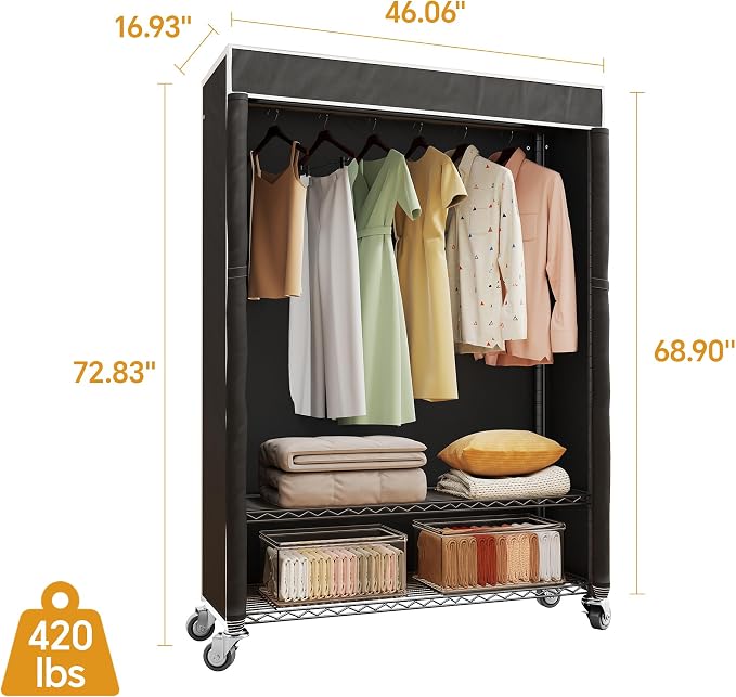 H4 Plus Rolling Garment Rack - Image 4
