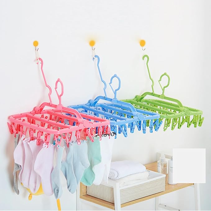 Foldaway Clothesline Hanger Thickened Arms Multiple Clip - Image 5