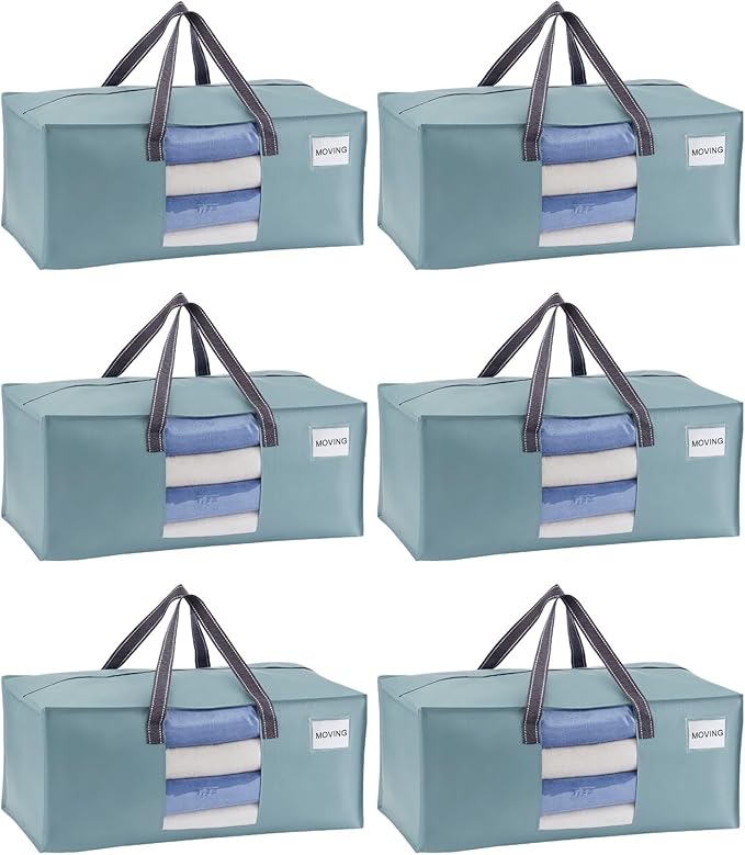VENO 6 Pack Heavy Duty Moving Bags, Christmas Storage Bins by Veno