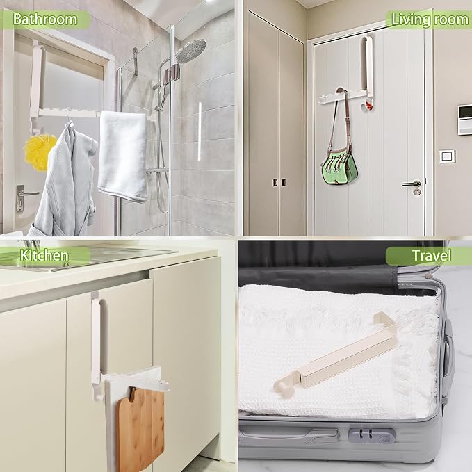 Over The Door Drying Rack, 2 Pack Foldable Over The Door Hooks Hanger - Image 7