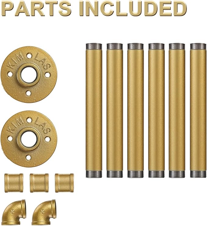 Industrial Gold Pipe Clothing Rack, Wall Ceiling Mounted Clothes Garment Rack - Image 5