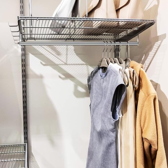 2 Pack Wire Shelving Garment Hanger Bar Wire Shelving Accessories Industrial - Image 5