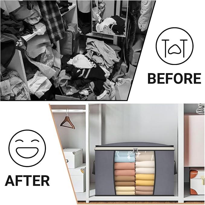 SLEEPING LAMB 65L Clothes Storage Bag, Breathable Blanket Storage Container and - Image 5
