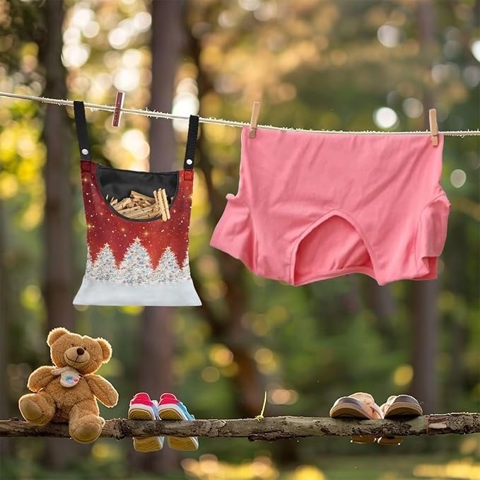 Christmas Tree Clothesline Peg Organizer Storage Bags Dust-Proof Clothes Pin - Image 3