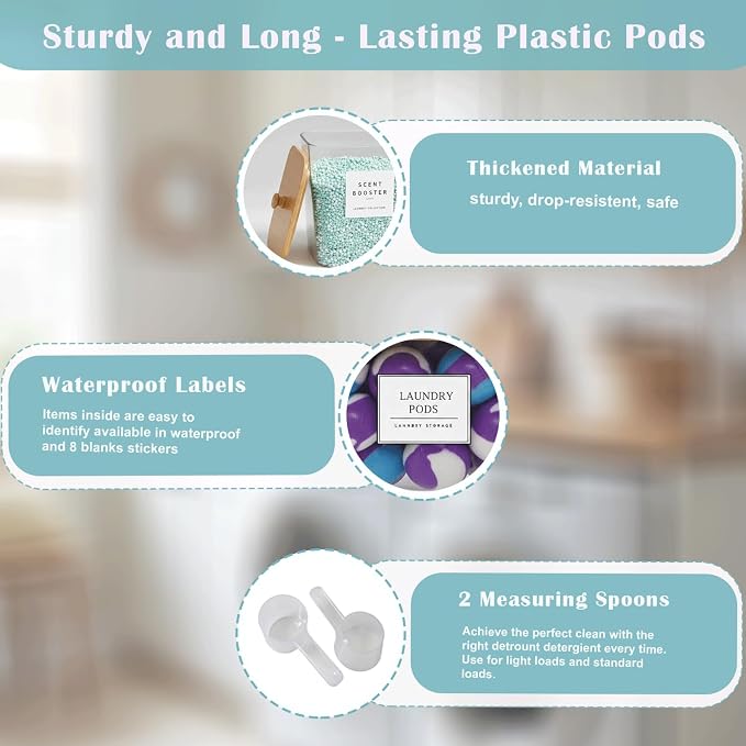 4 packs Laundry Pod Containers for Storage & Organization, Solution featuring - Image 6