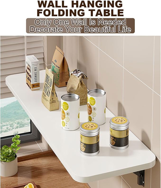 Wall Mounted Folding Table Desk Kitchen Dining Table Floating Foldable Table - Image 6