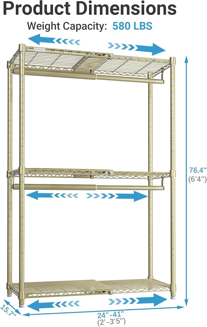 VIPEK X1 Expandable Clothes Rack Heavy Duty Adjustable from 2' to 3'5" - Image 5