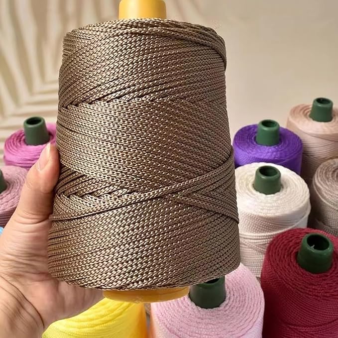 250G Hollow Braided Polypropylene Rope 3mm Colorful Polyester Yarn Handmade - Image 5