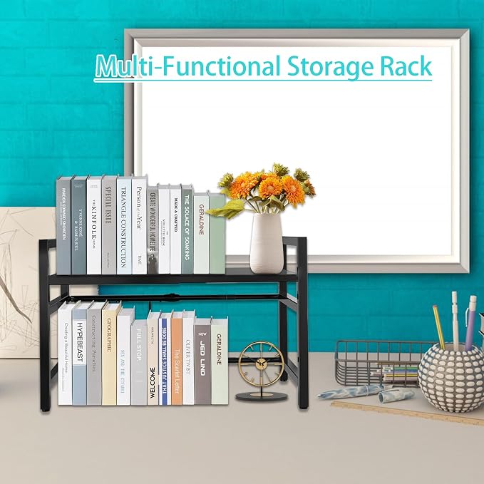 Kitchen Countertop Shelf Organizer, Expandable Microwave Shelf Stand - Image 8