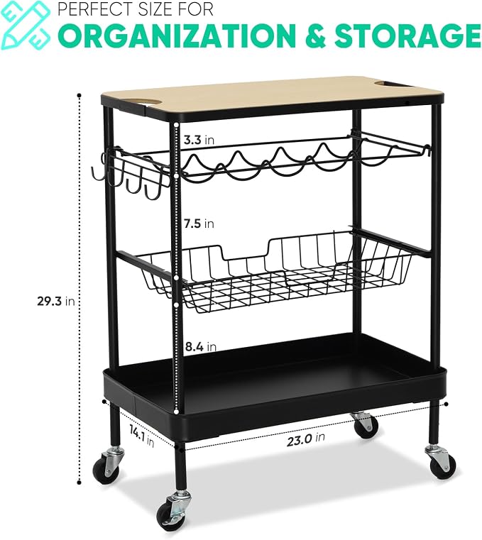 Sekey Rolling Kitchen Cart - Image 2