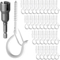 32Pcs Q-Hanger Hooks with Safety Buckle, Windproof Screw Hooks by GIPTIME