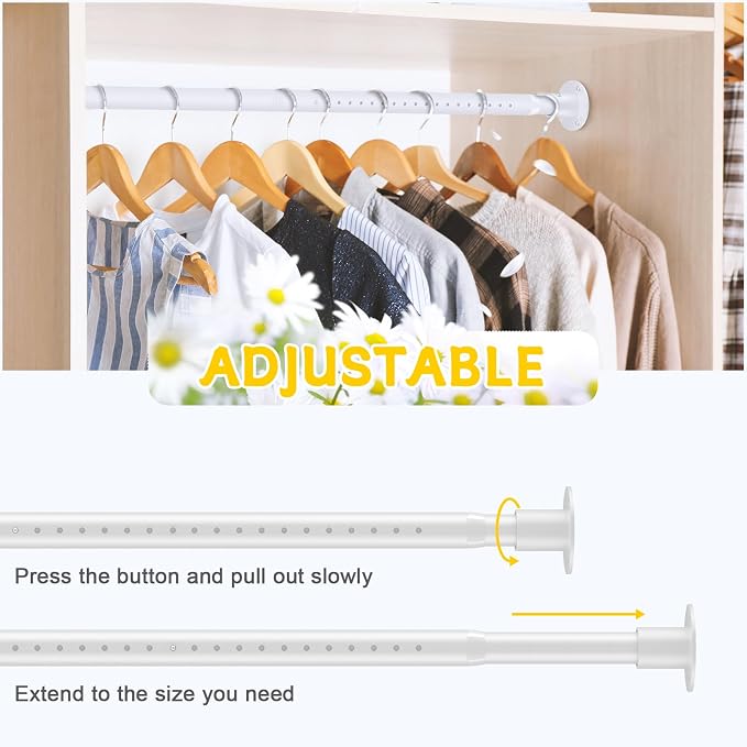 Closet Rod, 17 to 55 Inch Adjustable Closet Rods - Image 4