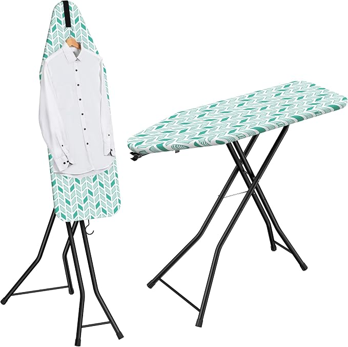 LyriFine Ironing Board, 2-in-1 Flat and Hanging Board, Sturdy Steel Frame Iron by LyriFine