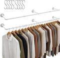 Aduanbang 65.7in Industrial Pipe Wall Mounted Clothes Rack, Heavy Duty by Aduanbang