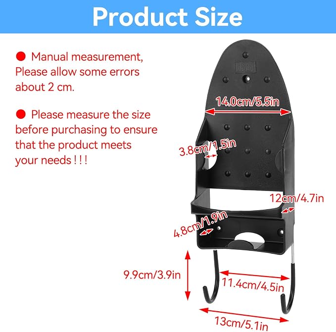 Ironing Board Hanger Wall Mount, Electric Iron and Iron Board Holder Storage - Image 6