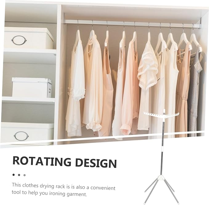 Cabilock Rotatable Clothes Drying Rack Detachable Ironing Board Holder Space - Image 4