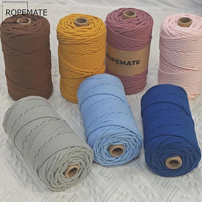 ROPEMATE 100% Cotton Braided Cord 3mm 110Yards 22 Colors Optional Double - Image 3