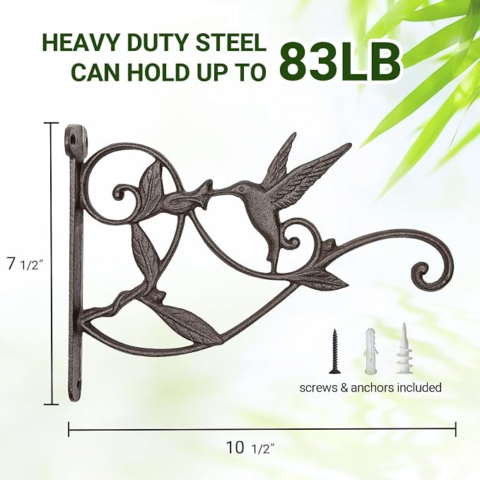Mkono Hanging Plant Bracket Hook Iron Decorative Plant Hanger - Image 3