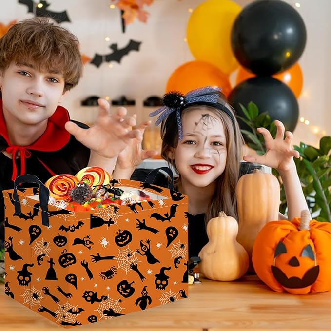 Rectangular Halloween Basket, Trick or Treat Basket - Image 3