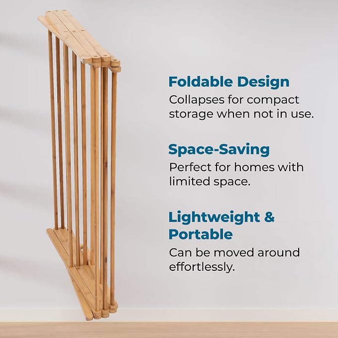 Honey-Can-Do Collapsible Bamboo Drying Rack – Sturdy & Foldable Laundry Drying - Image 5