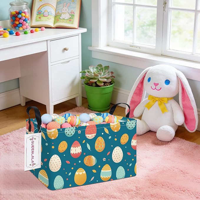 QUEENLALA Rectangular Laundry Hamper/Foldable Nursery Laundry Basket - Image 4