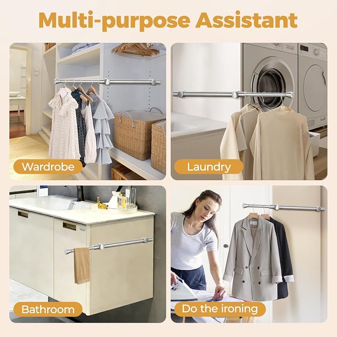 12" Pull-Out Valet Rod for Closet Organization, Add Extra Hanging Space 304 - Image 3
