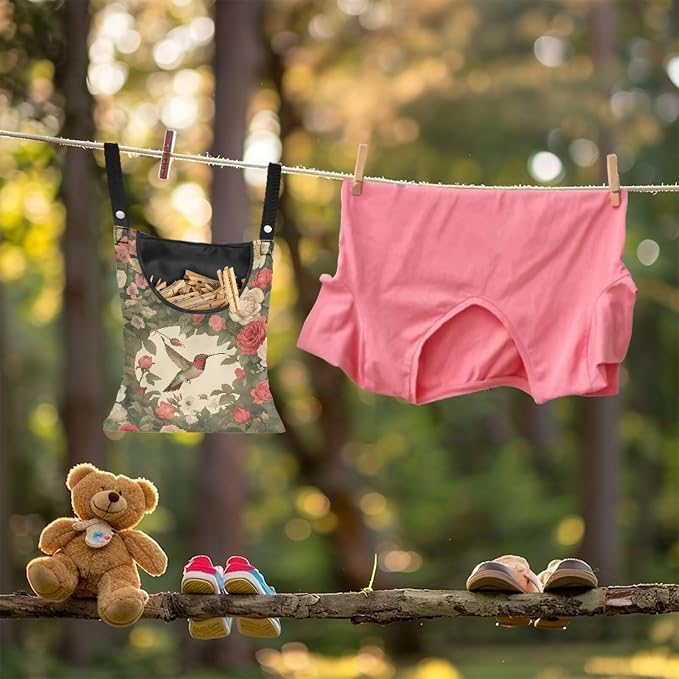 Clothes Pin Hanging Bag with Big Opening Storage Clothes Pins & Mini - Image 3
