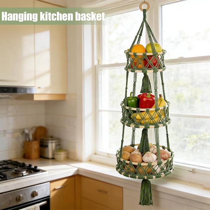 Halidali 3 Tier Hanging Fruit Baskets - Image 4