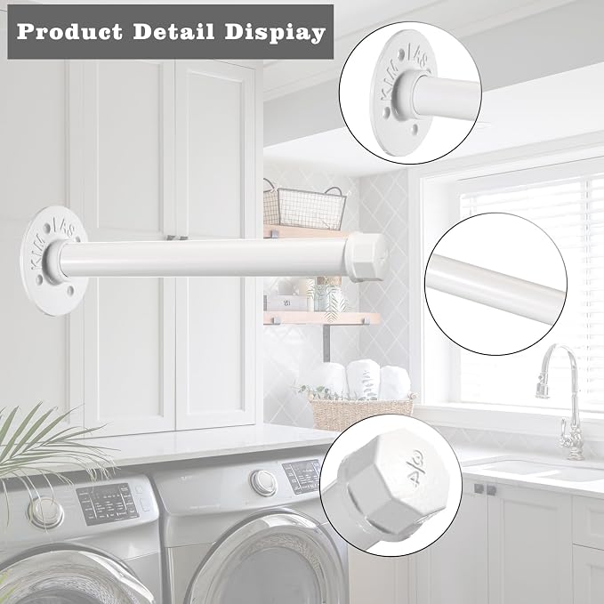 Sumnacon 2 Pcs 10 Inch Industrial Pipe Clothes Bar - Image 4