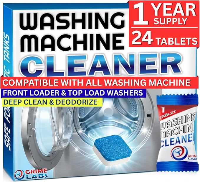 Washing Machine Cleaner Tablets by GRIMELABS
