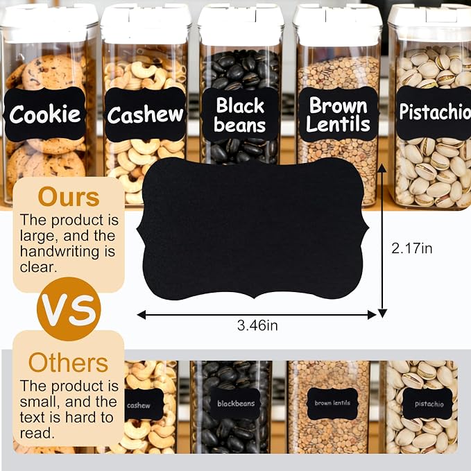 180PCS Chalkboard Labels-3.4" x 2.1" Large Size Reusable Blackboard Stickers - Image 2