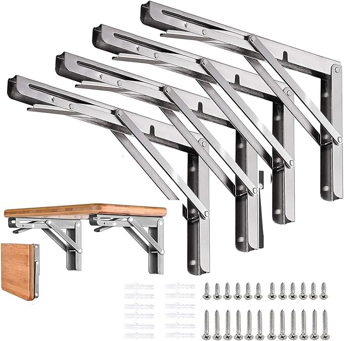 Folding Shelf Brackets 16 inch 4 Pcs Max. Load 350lb by AUTOHJ