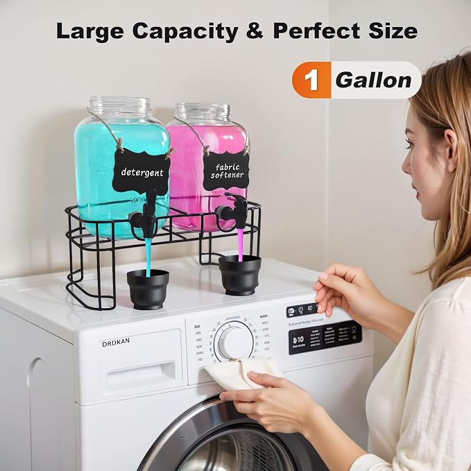 128OZ Laundry Detergent Dispenser, Glass Liquid Laundry Soap Dispenser - Image 4