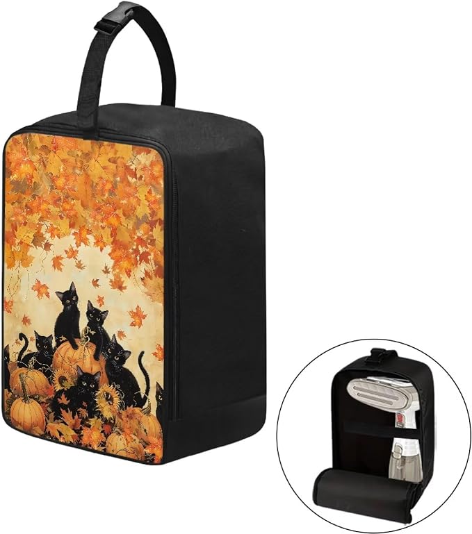 Fall Black Cat Travel Steamer Storage Bag Portable Garment Steamer Case - Image 2