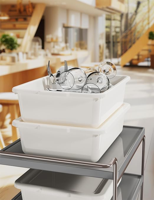 White 13 L Commercial Bus Tubs/Tote Box - Image 5