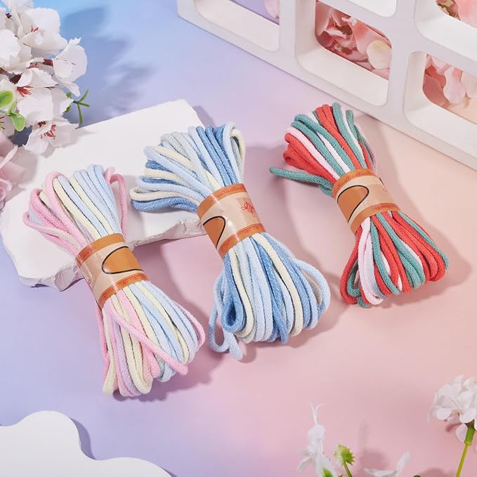 98.46 Feet Colorful 3-3.5mm Macrame Cord Twisted Soft Macrame Rope Segment Dyed - Image 3