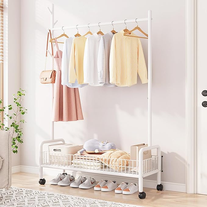 Clothes Rack with Storage Shelves, Heavy - Image 2