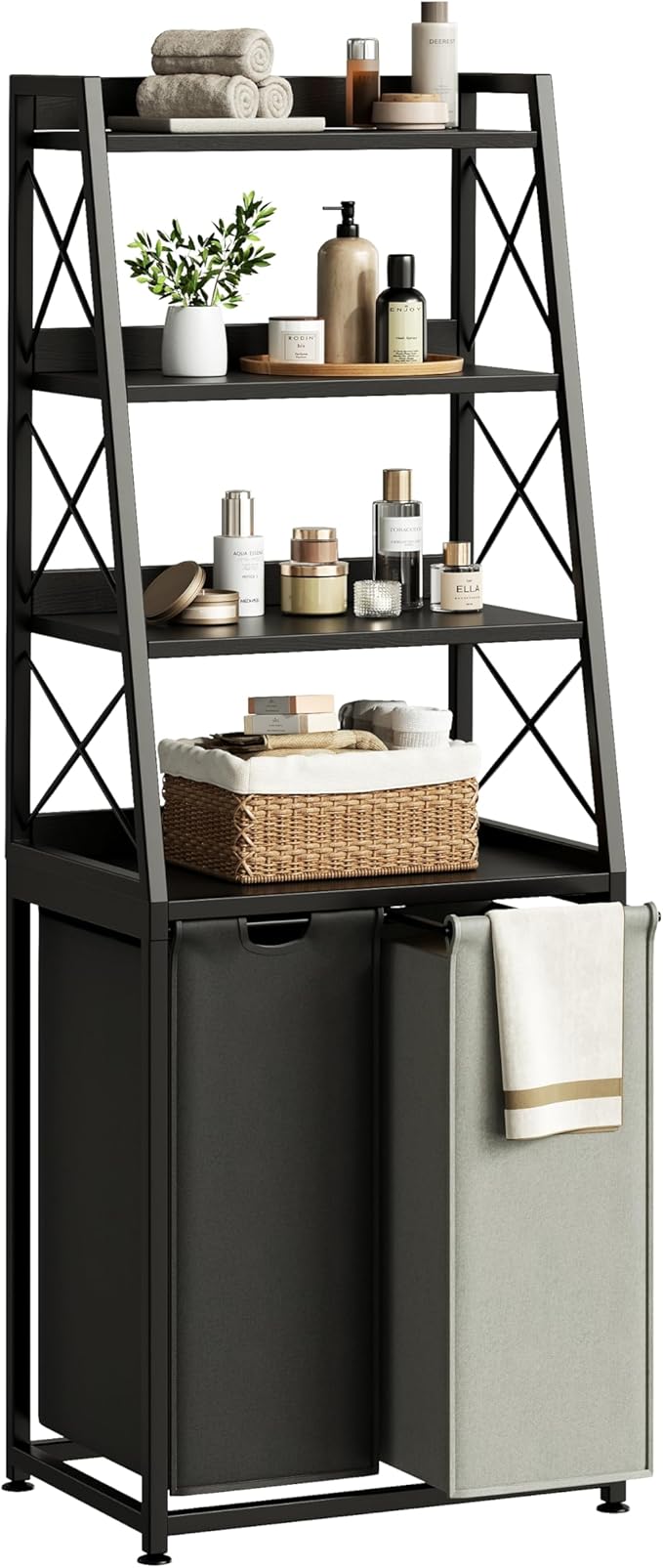 Laundry Basket, 2 Section Laundry Hamper by Herture
