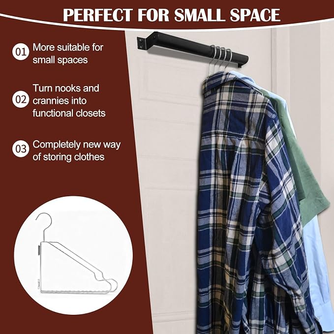 4 Pack Space Saving Hangers for Clothes, Foldable Metal Hangers, Collapsible - Image 5