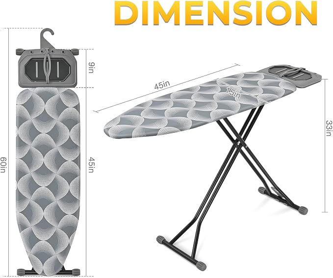 KINGBOARD Ironing Board, Metal Panel Iron Board Full Size - Image 2
