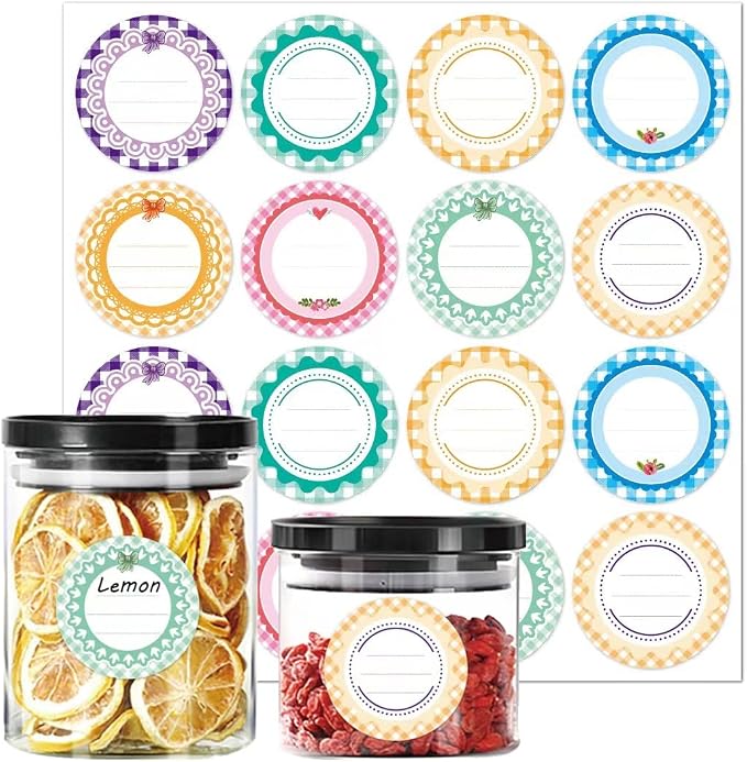 2" Labels Stickers for Jars and Lids, Pantry Labels, Sticker Labels, Canning by kediyoo