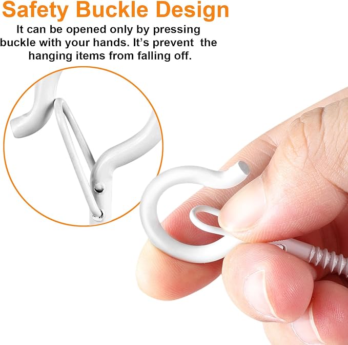 50 Pcs Screw-in Hooks for Outdoor String Lights, Q Hangers Hooks for Outside - Image 7