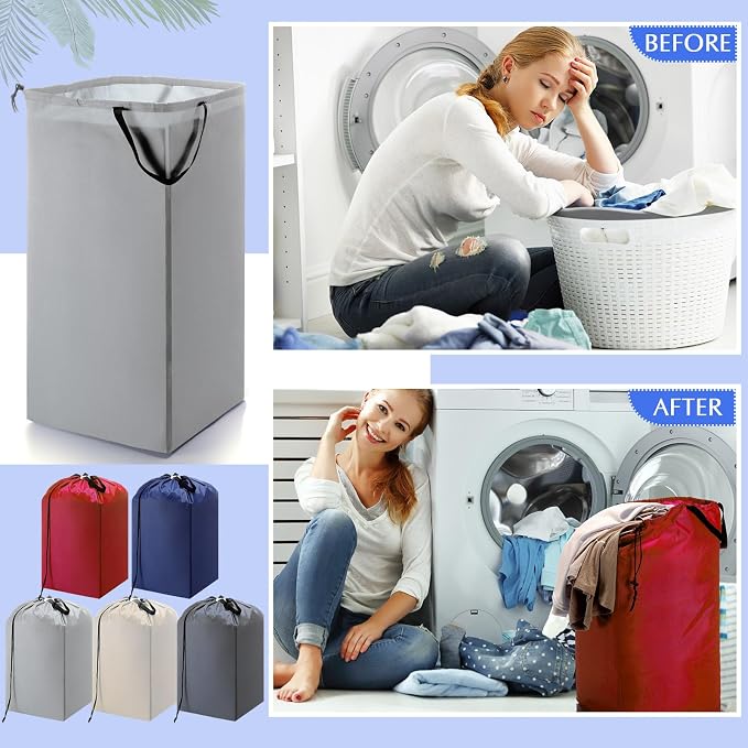 5 Pcs Travel Laundry Bag with Handles and Drawstring Large Nylon Laundry Bag - Image 3