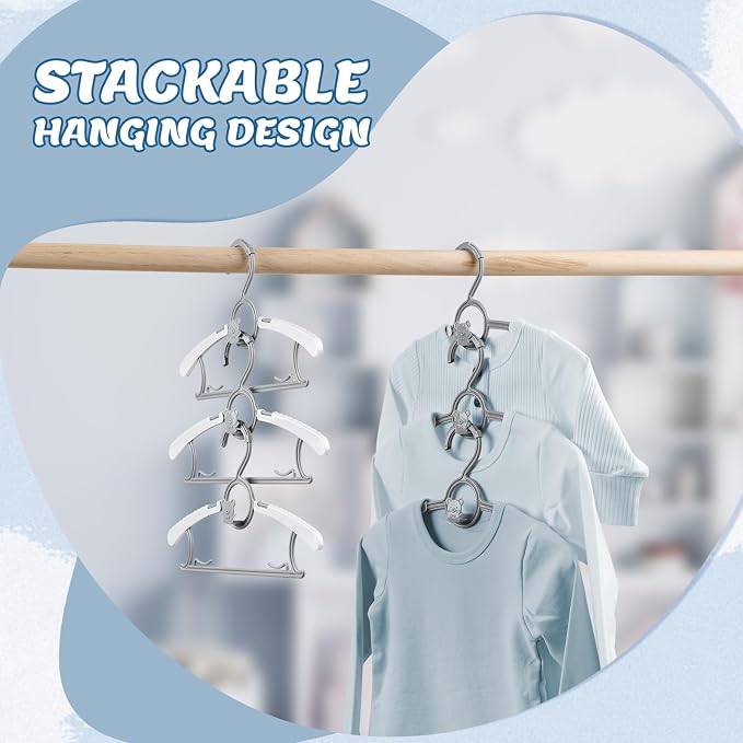 Baby Hangers for Closet Adjustable, Extendable & Stackable Kids Hangers - Image 3