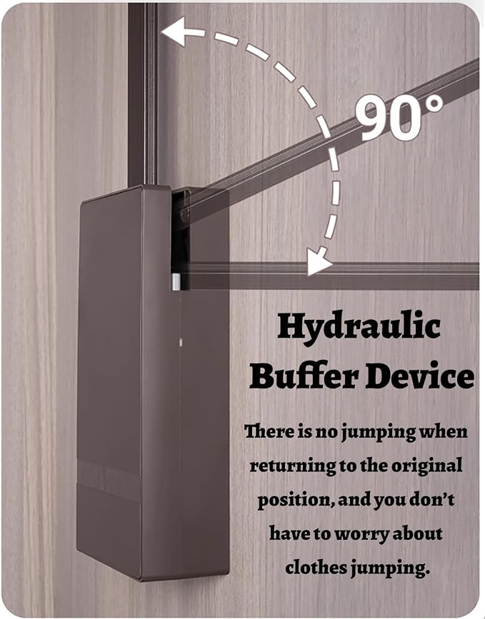 Pull Down Closet Rod for Hanging Clothes, Wardrobe Bracket Metal Pole Holders - Image 3