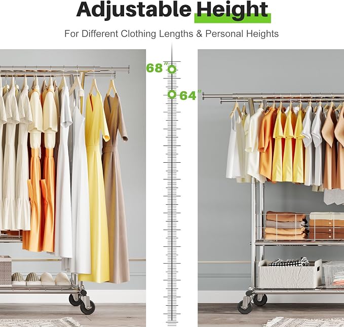 HOKEEPER Heavy Duty Clothes Rack Load 635 LBS, Clothing Rack - Image 6