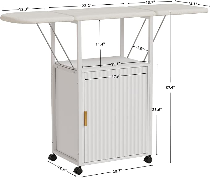 PAKASEPT Ironing Board with Storage Cabinet, Folding Ironing Board with - Image 2