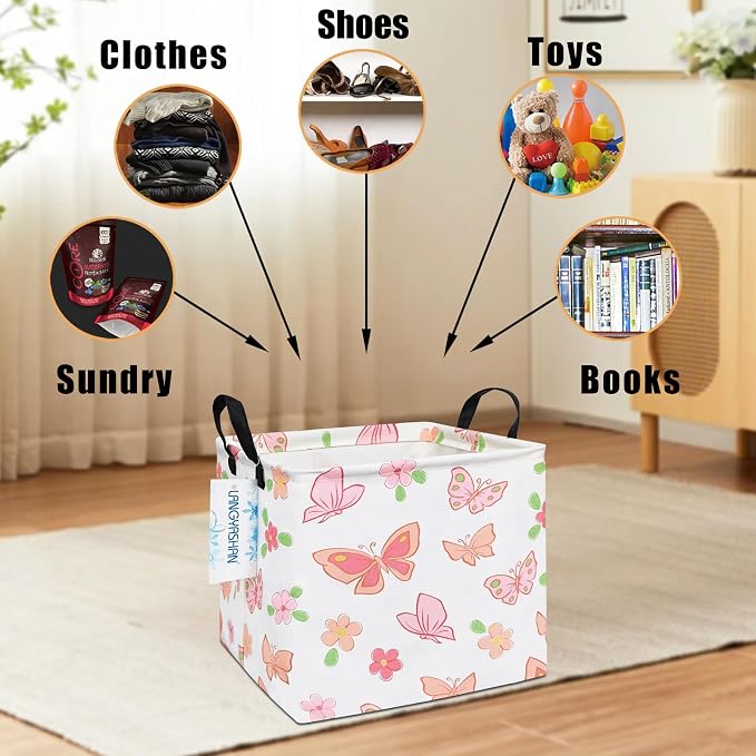 LANGYASHAN Square Storage Baskets Waterproof Canvas Children Laundry Nursery - Image 3